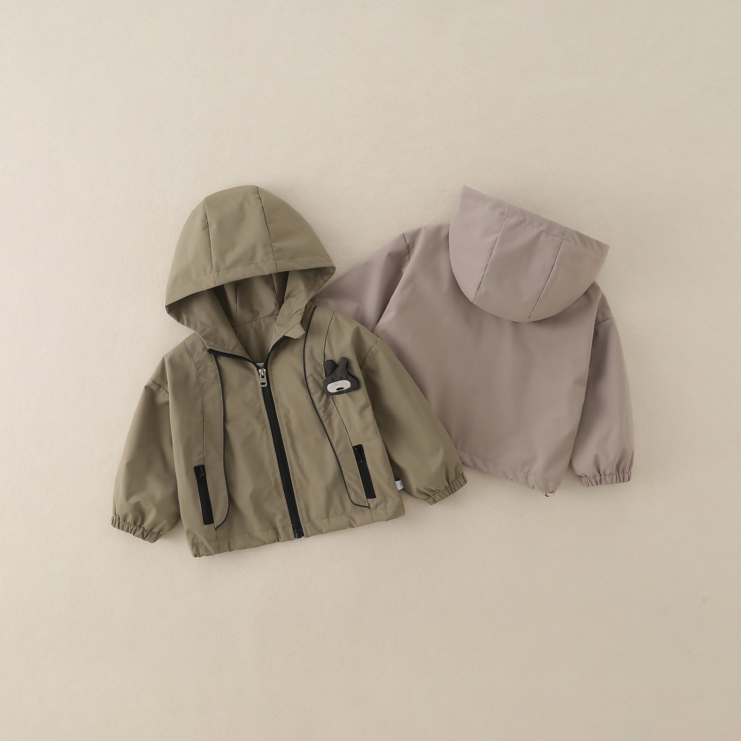 Boys Hooded Outdoor Casual Windproof Jacket Set