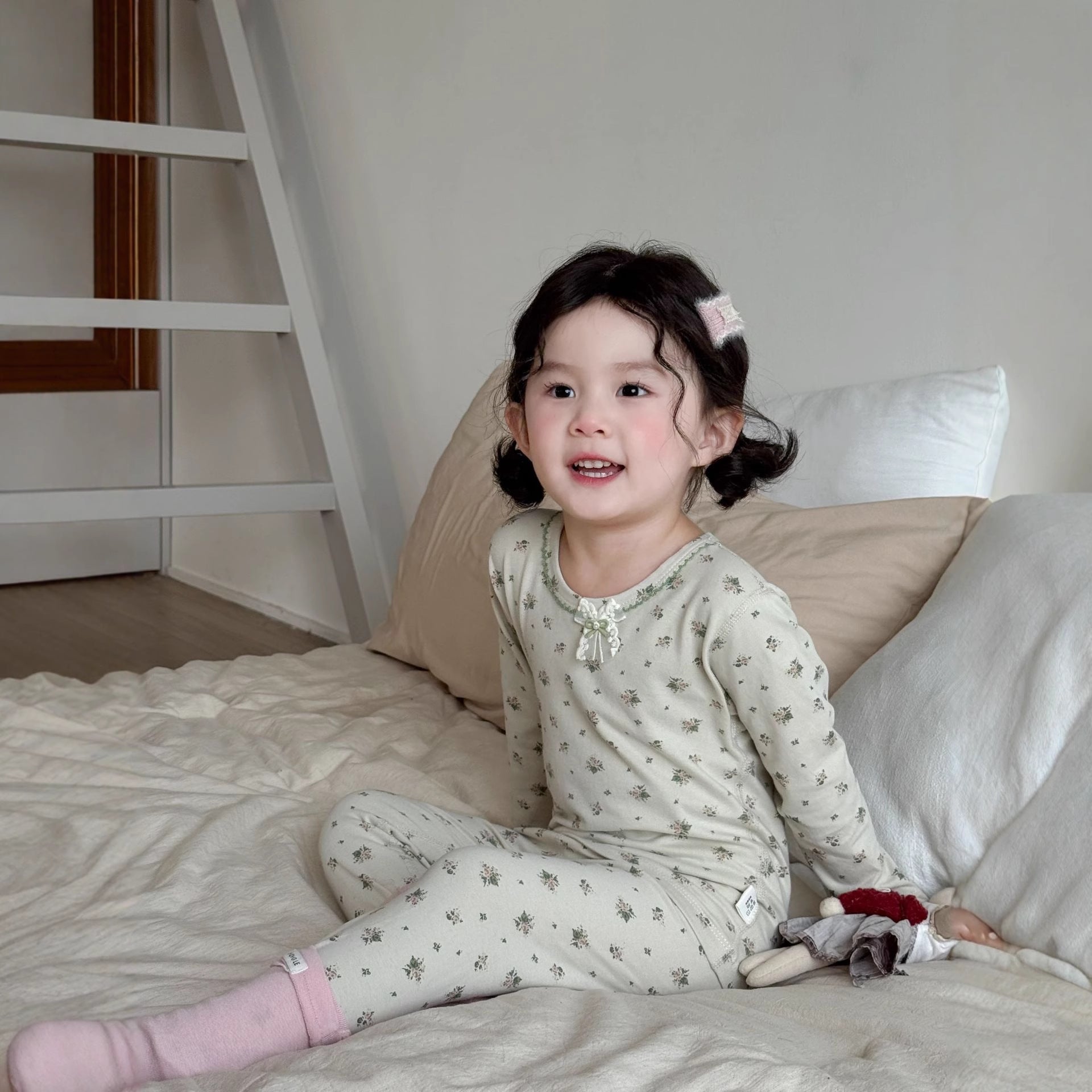 Boneless Pure Cotton Thermal Underwear Set For Boys And Girls Autumn Tops And Pants